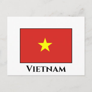 Vietnam (Vietnam) Flagga Vykort