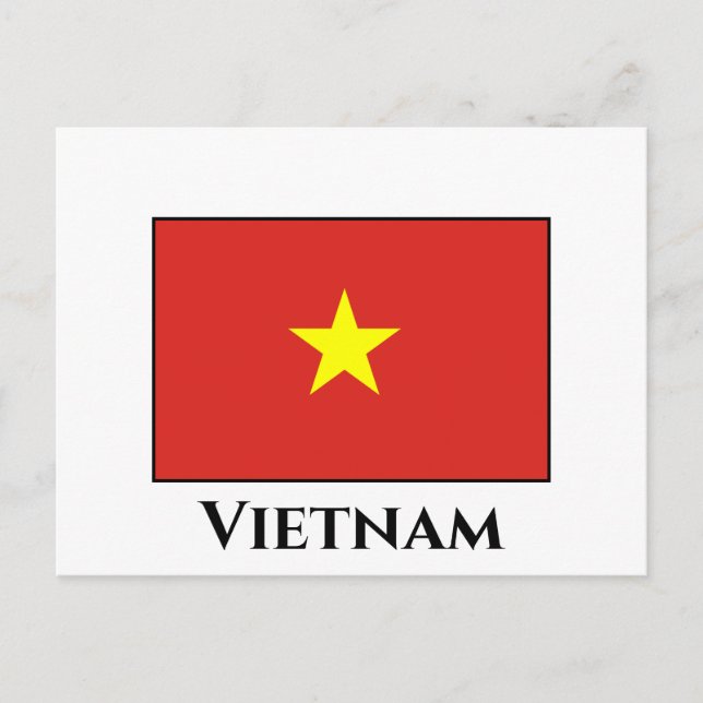 Vietnam (Vietnam) Flagga Vykort (Framsida)