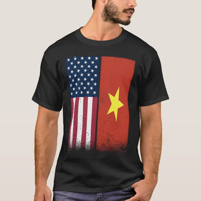 Vietnam  Vietnamese American Flags Proud USA Vietn T Shirt (Framsida)
