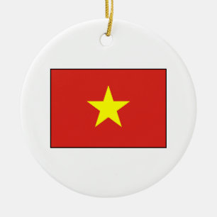Vietnam - vietnamesisk flagga julgransprydnad keramik