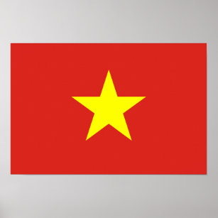 Vietnam - Vietnams Flagga Poster