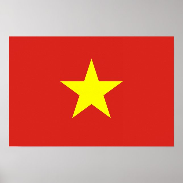 Vietnam - Vietnams Flagga Poster (Framsidan)