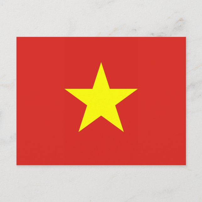 Vietnam - Vietnams Flagga Vykort (Framsida)