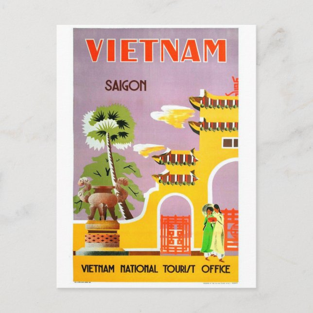 vietnam vintage resor vykort (Framsida)
