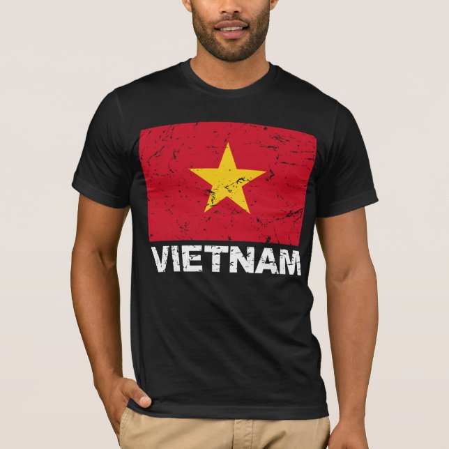 Vietnam vintageflagga t shirt (Framsida)