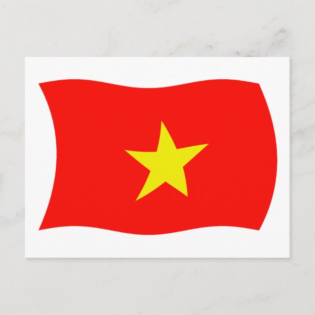 Vietnam Vykort med flagga (Framsida)