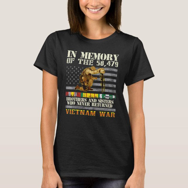 Vietnam War Veterans US Memorial Day In The Memory T Shirt (Framsida)