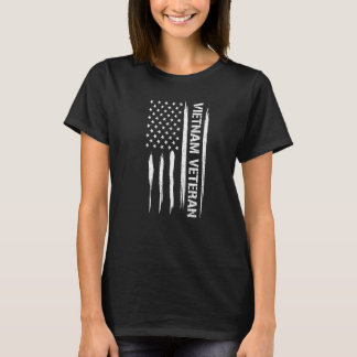Vietnam War Vietnam Veteran - American Flag Premiu T Shirt