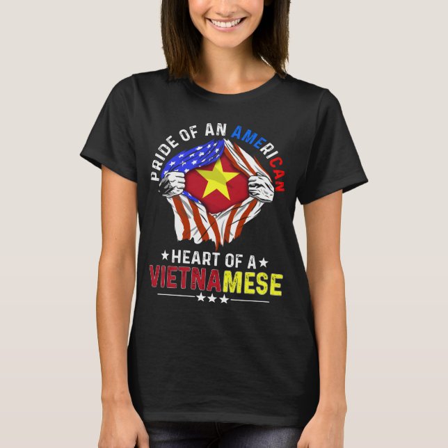 Vietnamese American Foreign Vietnam Flag T Shirt (Framsida)
