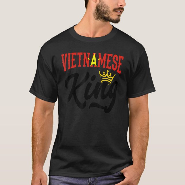 Vietnamese King Vietnam Vietnamese Vietnam Flag T Shirt (Framsida)