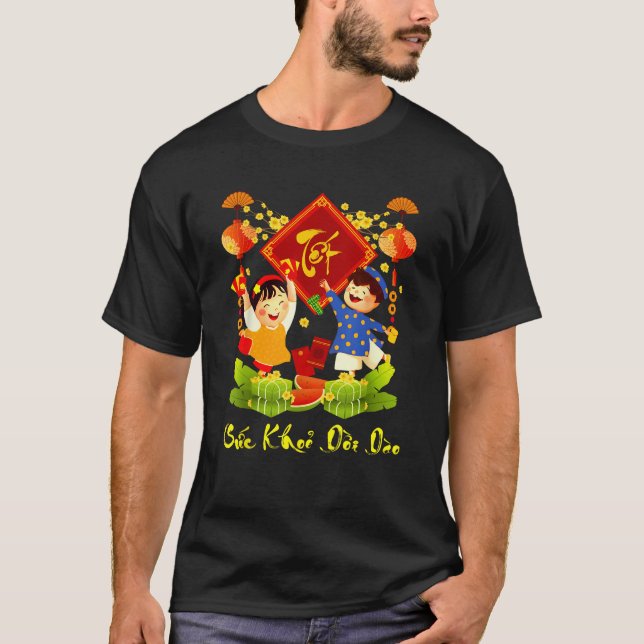 Vietnamese Lunar New Year 2024 Tet Viet Suc Khoe D T Shirt (Framsida)