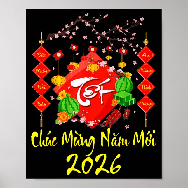 Vietnamese Lunar New Year 2026 Tet Viet Chuc Mung  Poster (Framsidan)