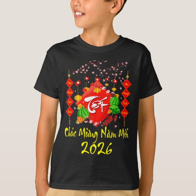 Vietnamese Lunar New Year 2026 Tet Viet Chuc Mung  T Shirt (Framsida)