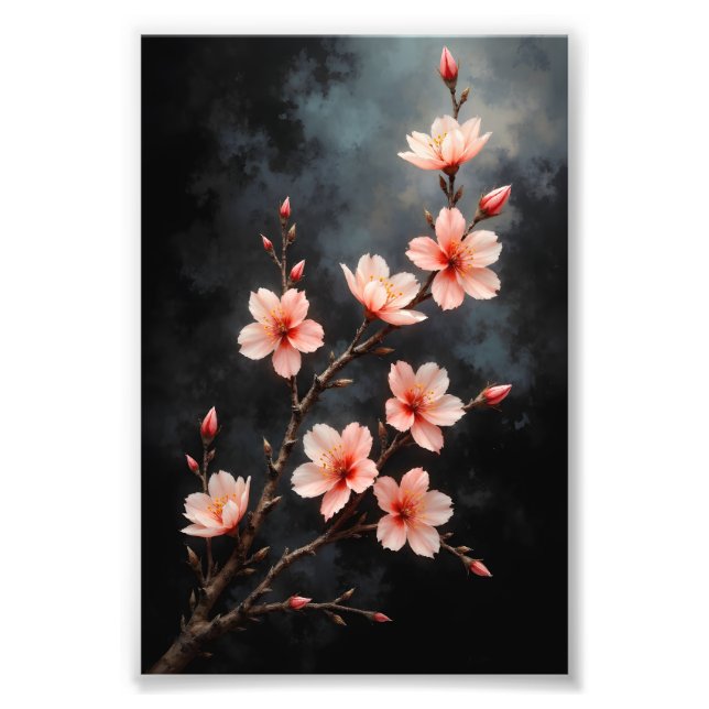 Vietnamese Peach Blossom Art Fototryck (Framsidan)