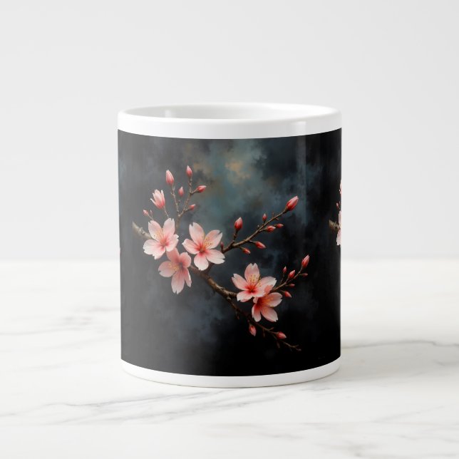 Vietnamese Peach Blossom Art Jumbo Mugg (Framsidan)