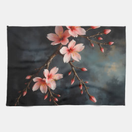 Vietnamese Peach Blossom Art Kökshandduk