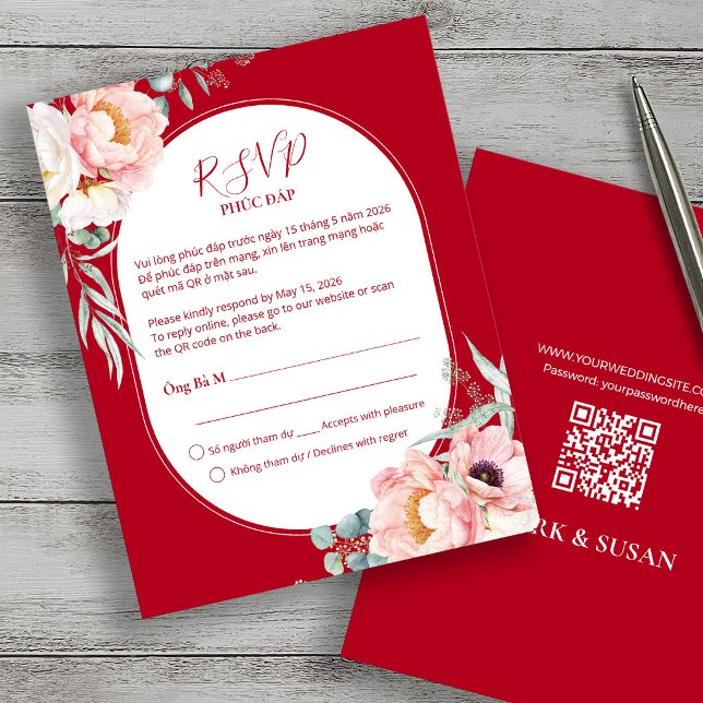 Vietnamese Song Hy Peony RSVP with code QR (Skapare uppladdad)