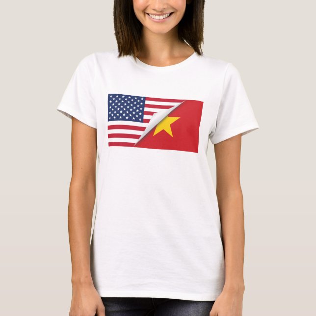 Vietnamesisk amerikanska flaggan t shirt (Framsida)
