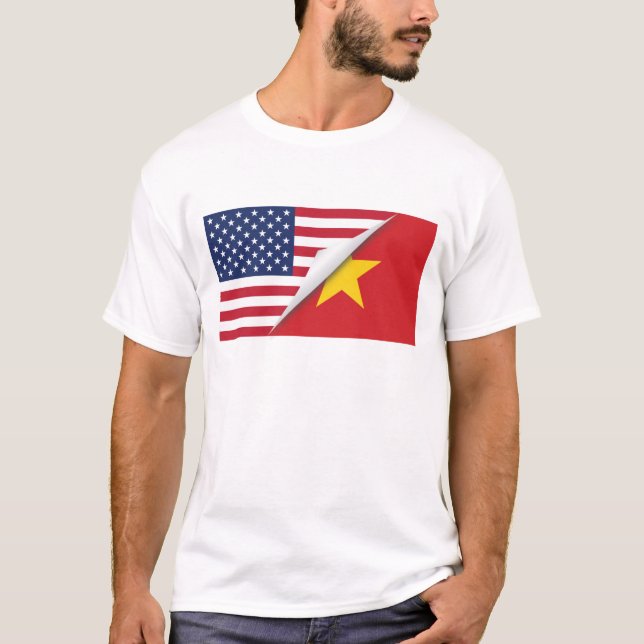 Vietnamesisk amerikanska flaggan tee shirt (Framsida)