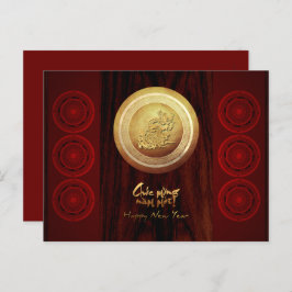 Vietnamesisk Bronze Drums Têt Dragon, nyår 2024 H Inbjudan Vykort