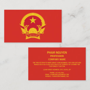Vietnamesisk emblem, Flagga Vietnam Visitkort