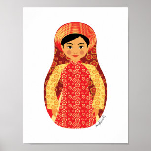 Vietnamesisk Fire Matryoshka Poster