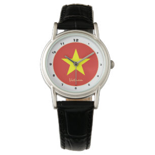 Vietnamesisk Flagga och vietnamesisk trendig mode Armbandsur