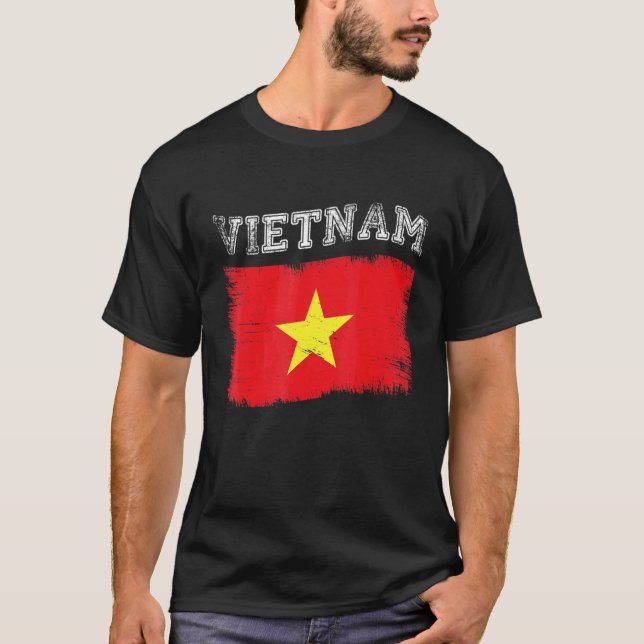 Vietnamesisk Flagga Tourist Helgdag Destination Vi T Shirt (Framsida)