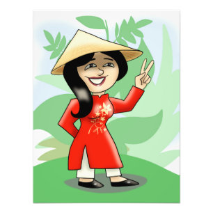 Vietnamesisk flicka i Ao Dai Fototryck