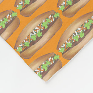 Vietnamesisk Gris Banh Mi Sandwich Food Foodie Fleecefilt