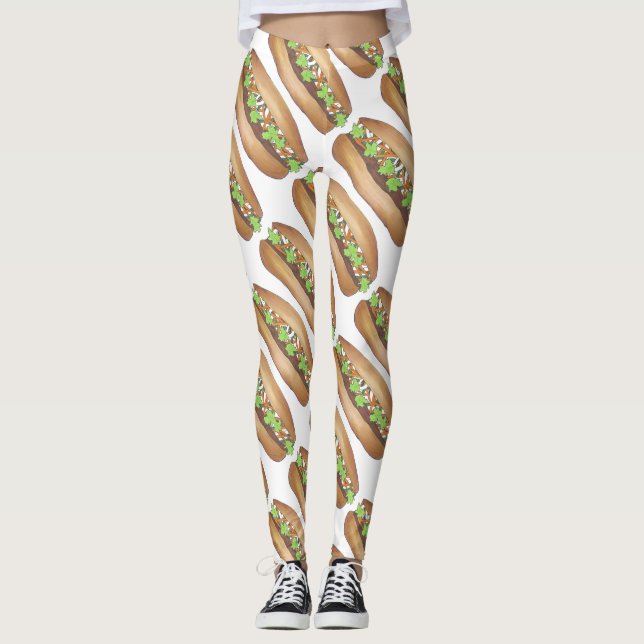 Vietnamesisk Gris Banh Mi Sandwich Food Foodie Leggings (Framsida)
