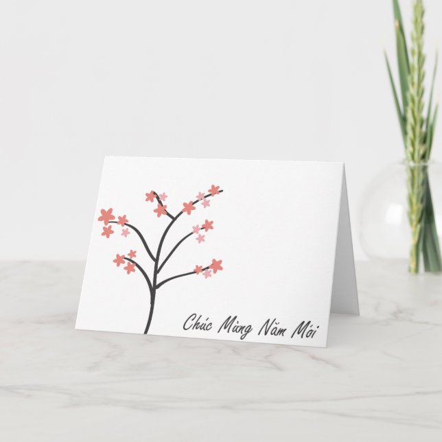 Vietnamesisk hälsning för nytt år helgkort (Framsida)