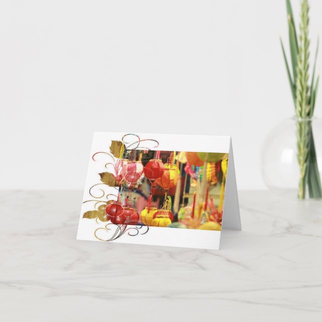 Vietnamesisk Lantern Notecard Tack Kort (Framsida)