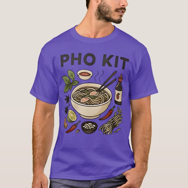 Vietnamesisk mat Pho Kit retro T Shirt (Framsida)