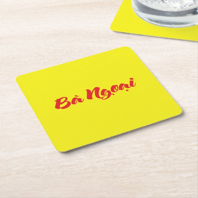 Vietnamesisk (Maternal) mormor - Bà Ngoi Underlägg Papper Kvadrat (Vinklad)