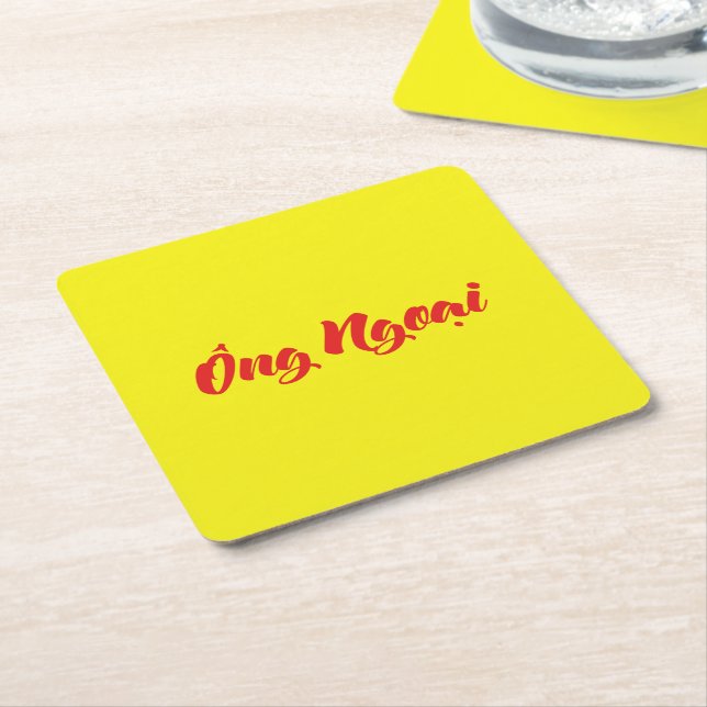 Vietnamesisk (morfar) morfar - Ông Ngoại Underlägg Papper Kvadrat (Vinklad)