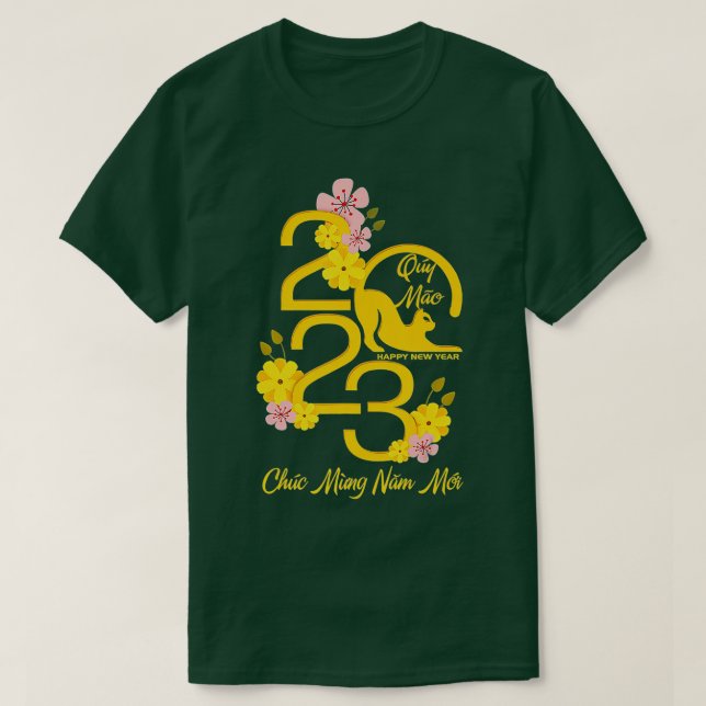 Vietnamesisk nyårsdag Dekoration Tet 2023 Chuc Mun T Shirt (Design framsida)