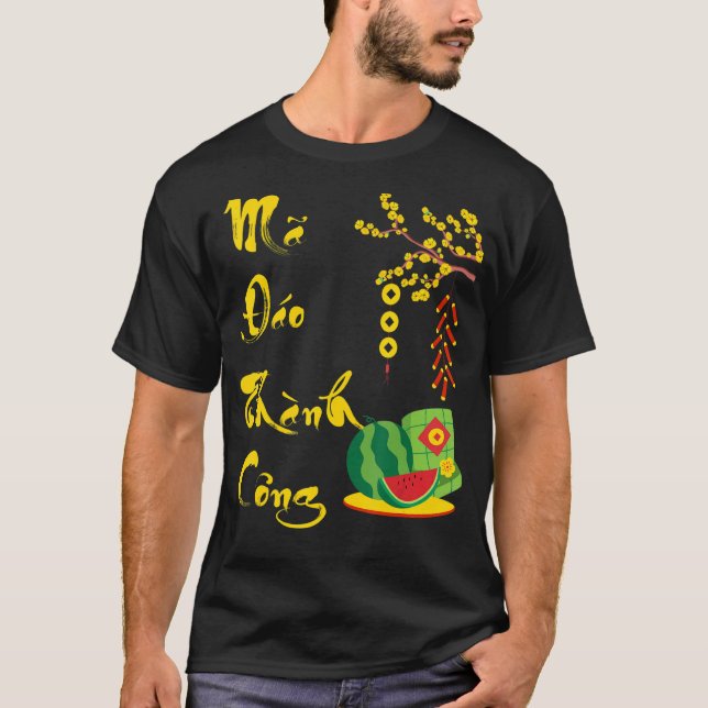 Vietnamesisk nyårshelg Dekorations 2023 Tet 202 T Shirt (Framsida)