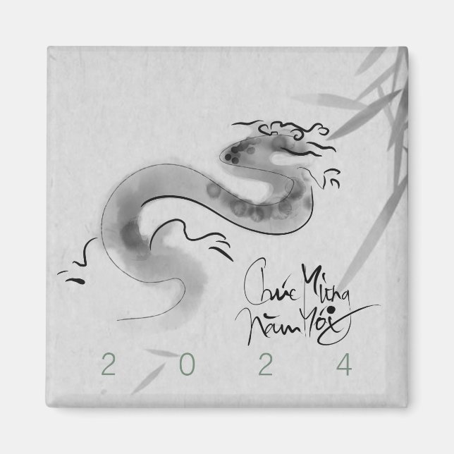 Vietnamesisk originaldraken År 2024 SqM Magnet (Framsidan)