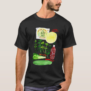 Vietnamesisk Ris Papprare Recipe Watercolor T Shirt