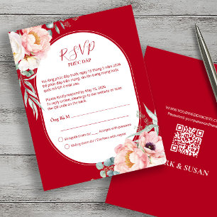 Vietnamesisk Song Hy Peony RSVP med QR-kod