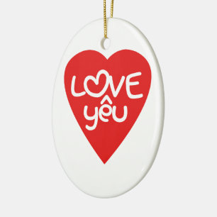 Vietnamesisk Valentine ♥ Kärlek Yêu ♥ asiatisk Ord Julgransprydnad Keramik