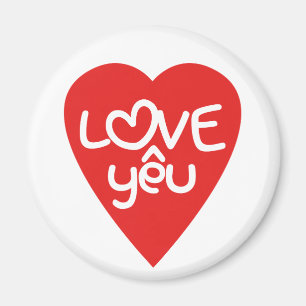 Vietnamesisk Valentine ♥ Kärlek Yêu ♥ asiatisk Ord Magnet