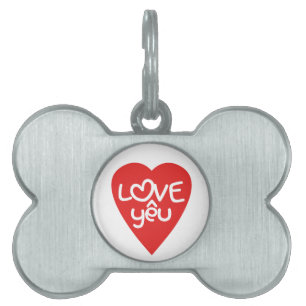 Vietnamesisk Valentine ♥ Kärlek Yêu ♥ asiatisk Ord Namnbricka Husdjur