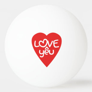 Vietnamesisk Valentine ♥ Kärlek Yêu ♥ asiatisk Ord Pingisboll