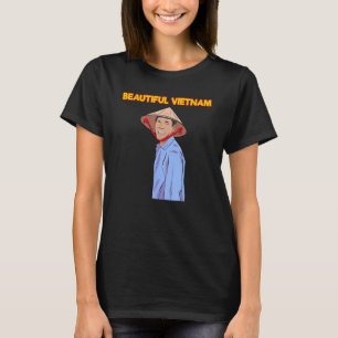 Vietnamesiska bönder Ris Fält Flagga Viet P T Shirt