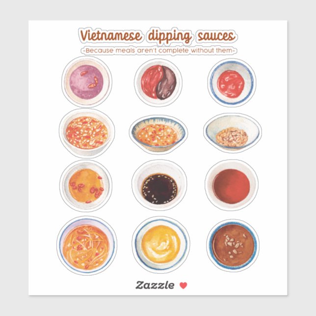 Vietnamesiska Dipping Sauce Stickers Klistermärken (Ark)