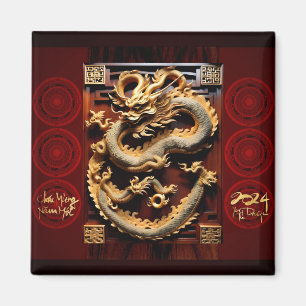 Vietnamesiska Drums Têt Dragon Nyårsskandal 2024 Magnet