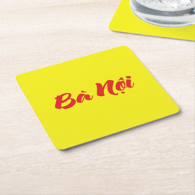 Vietnamesiska (farfar/farmor) farmor - Bà Nội Underlägg Papper Kvadrat (Vinklad)