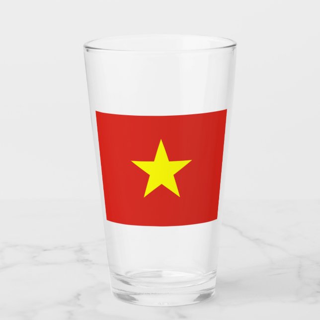 Vietnamesiska Flagga (Vietnam) Glaskopp (Framsida)